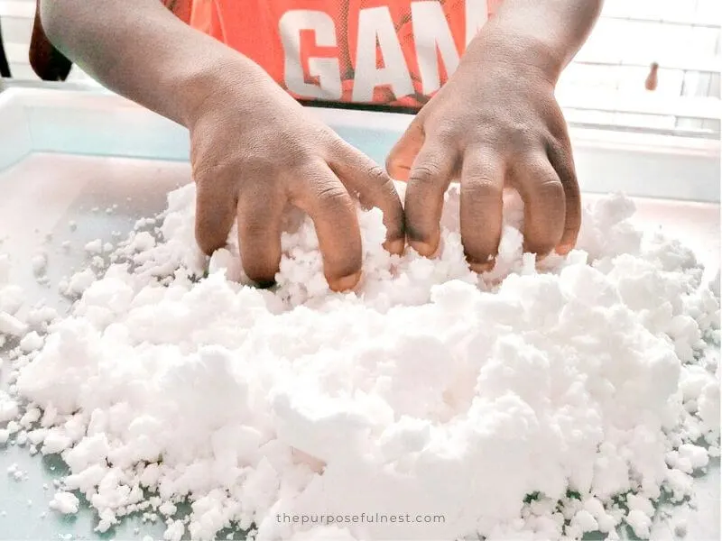 Fake Snow You Make Yourself  Little Bins for Little Hands