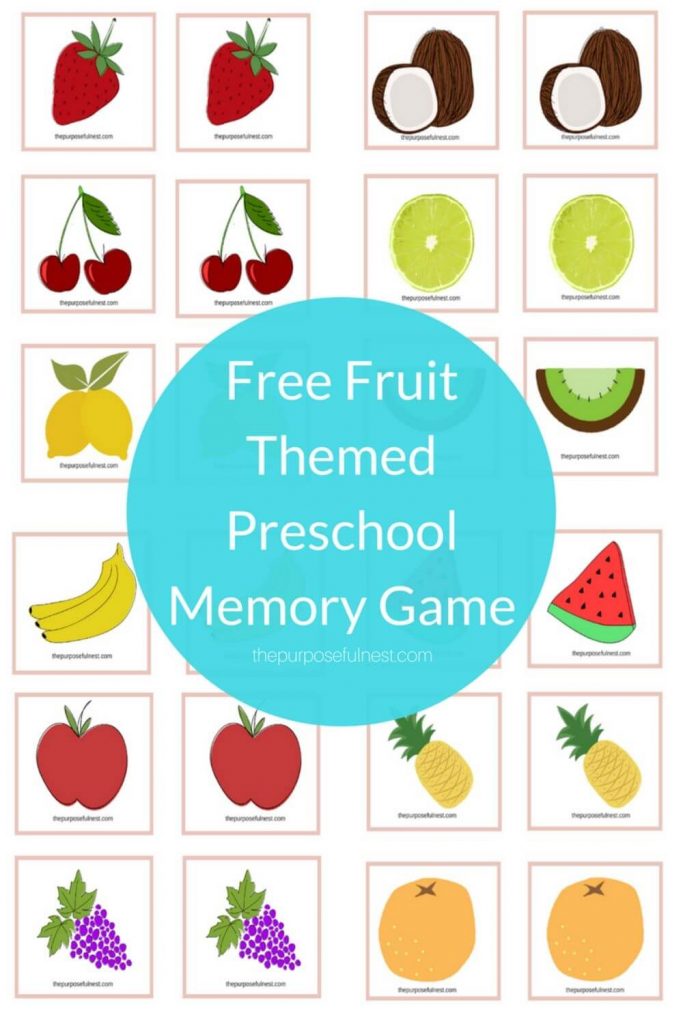 Printable Fruit Matching Educational Memory Card Game Printable Memory Game Matching Card Game Diy Handmade Game Toy