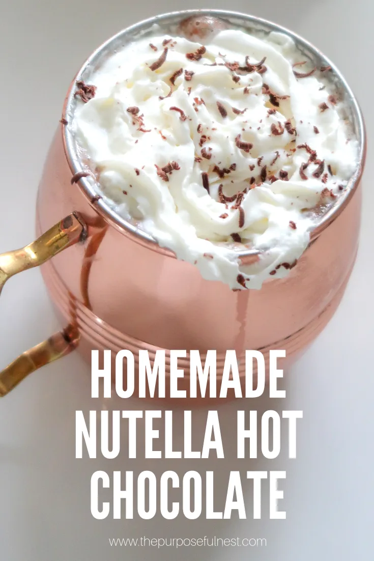 A delicious Nutella based homemade hot chocolate recipe for the Christmas season. #nutella #hotchocolate #hotcocoa