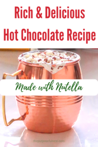 A delicious Nutella based homemade hot chocolate recipe for the Christmas season. #nutella #hotchocolate #hotcocoa