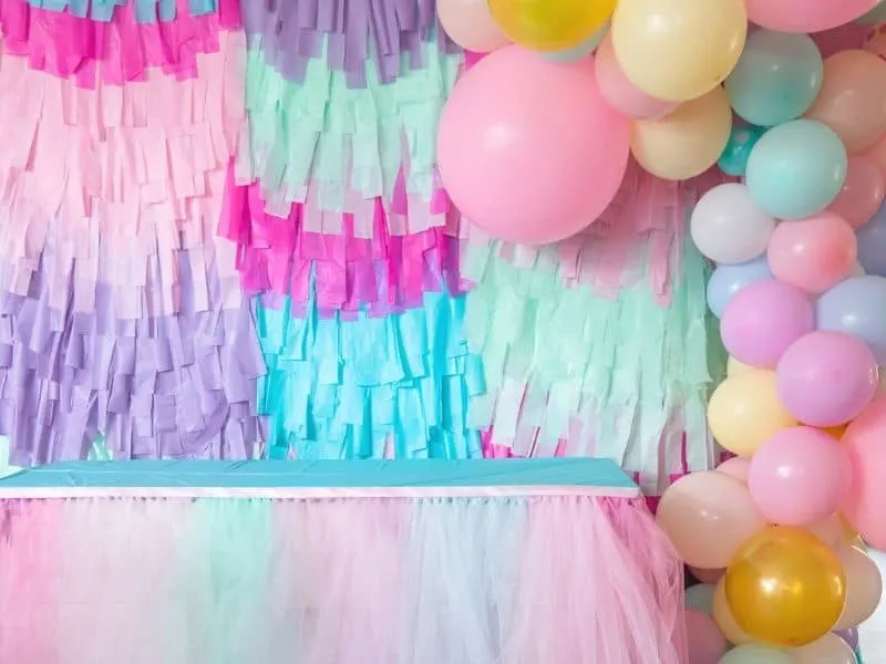 DIY Party Decorations Unicorn tulle table skirt