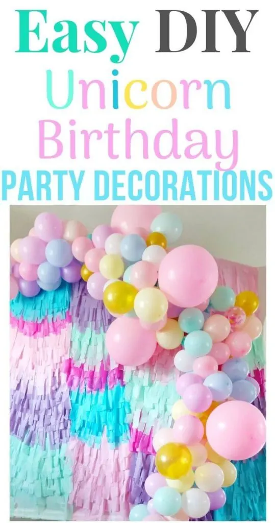 DIY unicorn party decorations