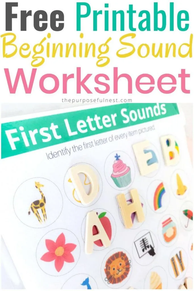 beginning sound worksheet