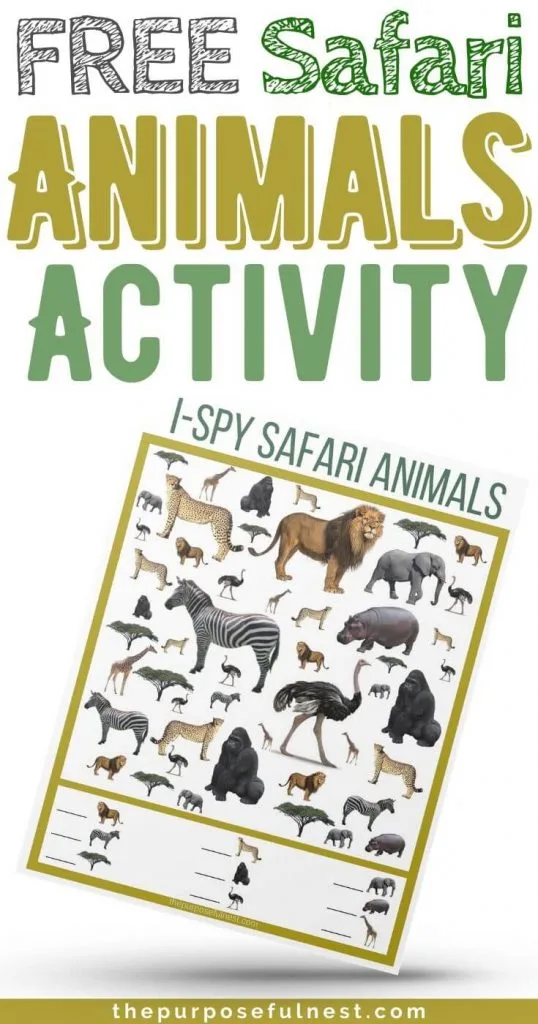 Safari Animals Seek-n-Find Activity - The Purposeful Nest