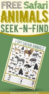 Safari Animals Seek N Find Printable