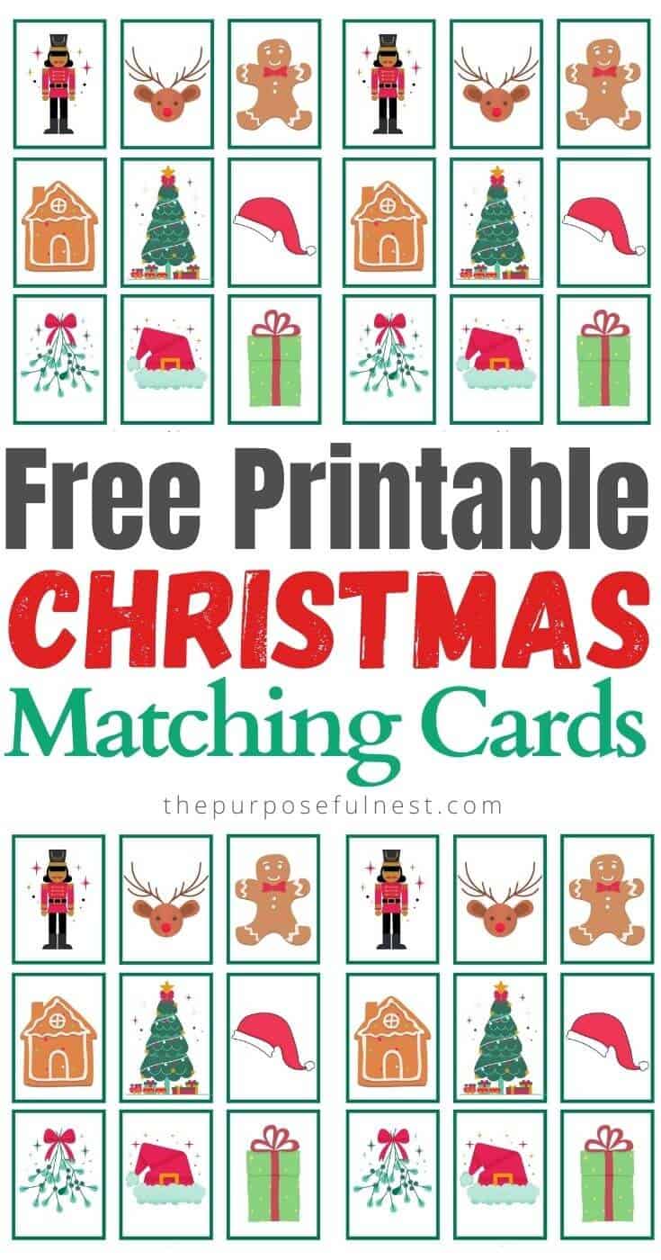 Free Printable Christmas Matching Cards The Purposeful Nest