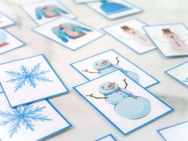 Winter Printable Memory Cards