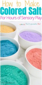 Colored Salt Kids Sensory Play