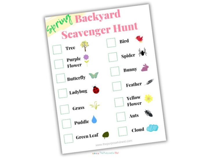 Free Printable Spring Scavenger Hunt For Kids - The Purposeful Nest