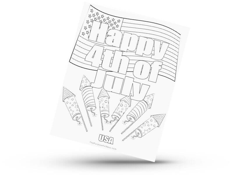 Fourth of July Coloring Page PDF