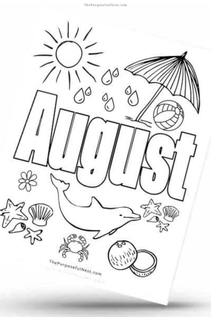 August Coloring Page
