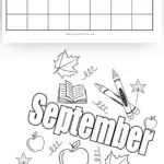 Kids September Coloring Page
