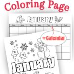 January Coloring Page and Calendar