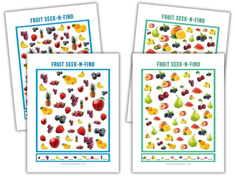 Free Printable Fruit Seek-and-Find (I Spy) Activity for Kids