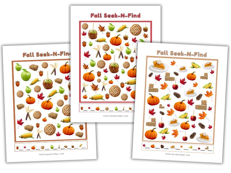 Fall Seek-N-Find Activity Sheets