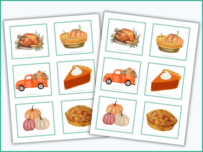 Thanksgiving Matching Cards