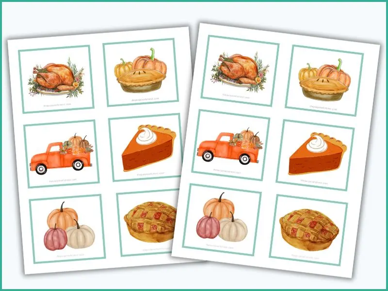 Thanksgiving Matching Cards